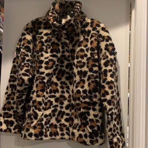 JCrew Sherpa Fleece 3/4 button up pullover